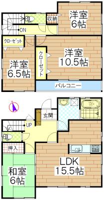 Floor plan. 27,800,000 yen, 4LDK, Land area 159.93 sq m , Building area 105.99 sq m