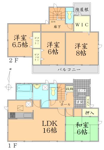 Floor plan. 28.8 million yen, 4LDK + S (storeroom), Land area 200.77 sq m , Building area 105.98 sq m