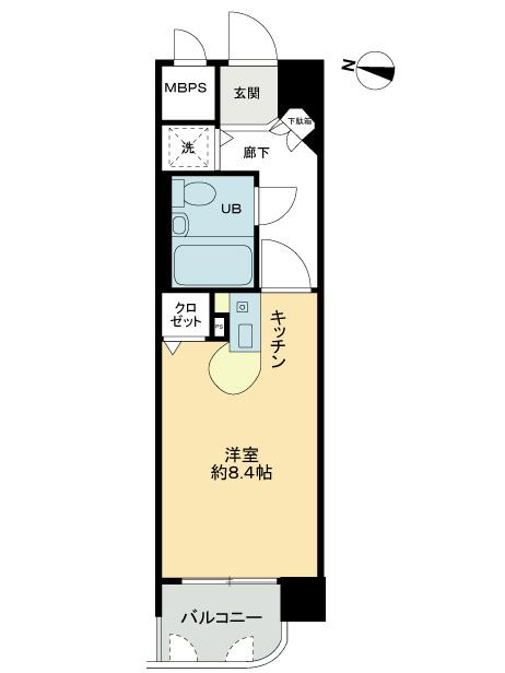 Floor plan. Price 6.5 million yen, Occupied area 25.48 sq m , Balcony area 3.17 sq m studio