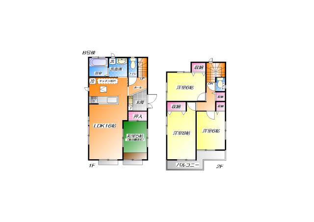 Floor plan. (B Building), Price 23.2 million yen, 4LDK, Land area 139.98 sq m , Building area 97.3 sq m