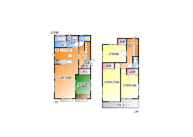 Floor plan. (C Building), Price 23.2 million yen, 4LDK, Land area 145.54 sq m , Building area 101.02 sq m