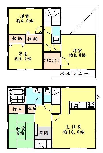 Floor plan. 24,800,000 yen, 4LDK, Land area 179.18 sq m , Building area 104.33 sq m