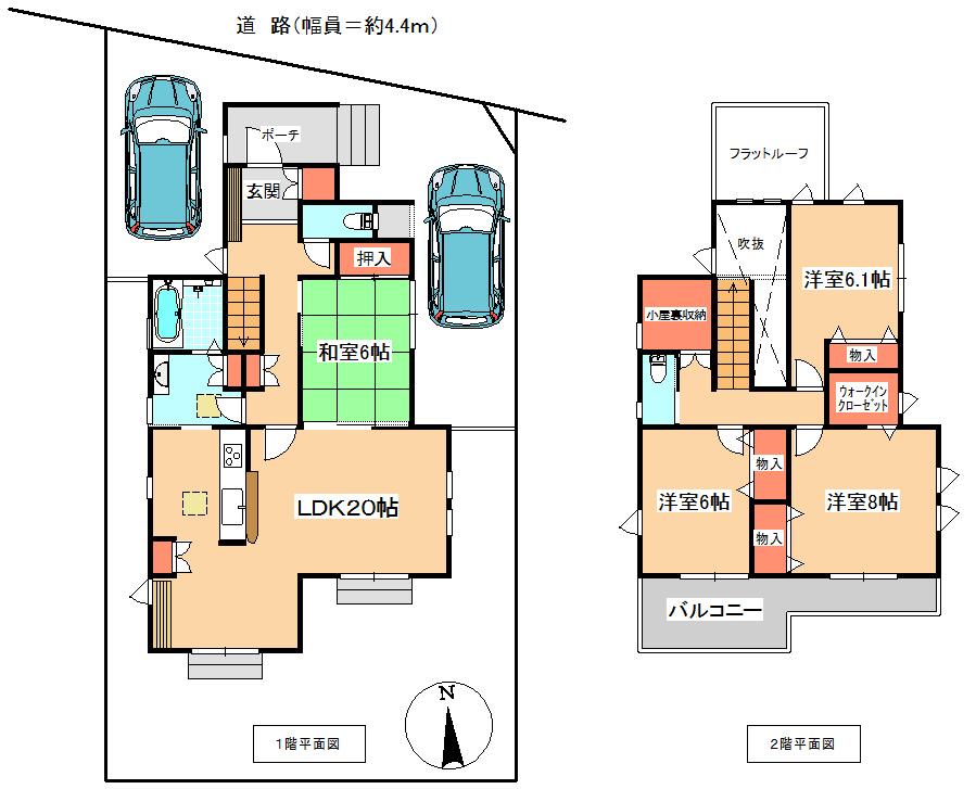 Floor plan. 38,900,000 yen, 4LDK, Land area 177.01 sq m , Building area 115.09 sq m