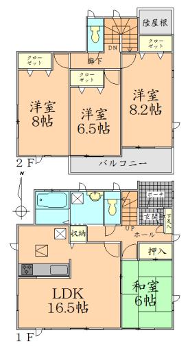 Floor plan. 32,800,000 yen, 4LDK, Land area 199.07 sq m , Building area 106.41 sq m