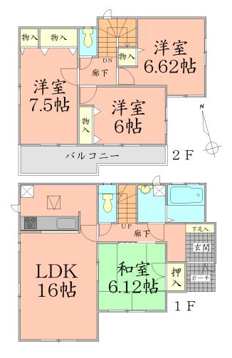 Floor plan. 22,400,000 yen, 4LDK, Land area 121.14 sq m , Building area 98.95 sq m