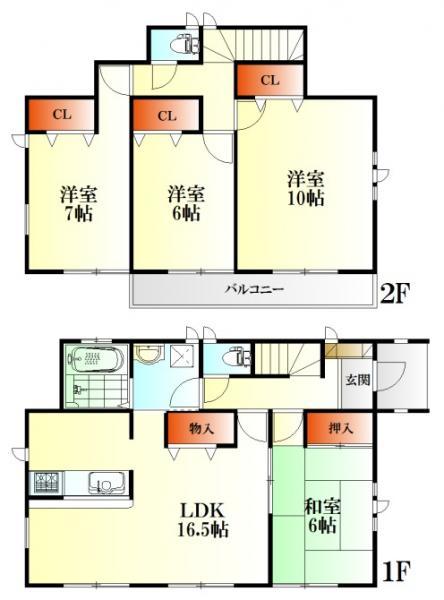 Floor plan. 39,800,000 yen, 4LDK, Land area 150.45 sq m , Building area 106.41 sq m