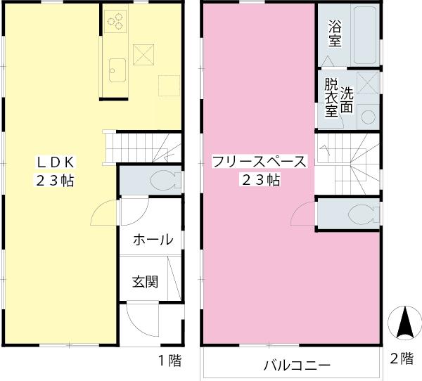 Floor plan. (1 Building), Price 40,500,000 yen, 3LDK, Land area 114.91 sq m , Building area 97.71 sq m