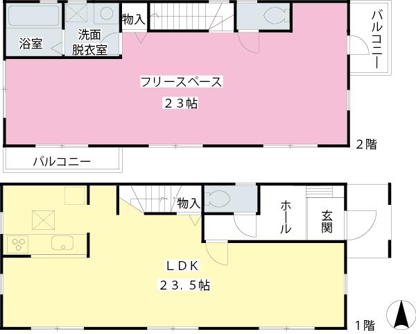 Floor plan. (3 Building), Price 39,700,000 yen, 3LDK, Land area 166.06 sq m , Building area 99.36 sq m