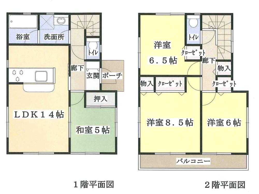 Floor plan. 20,900,000 yen, 4LDK, Land area 133.12 sq m , Building area 93.15 sq m parking space 2 cars.