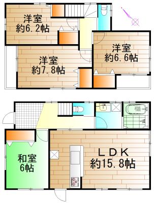 Floor plan. 29,800,000 yen, 4LDK, Land area 168.23 sq m , Building area 100.23 sq m