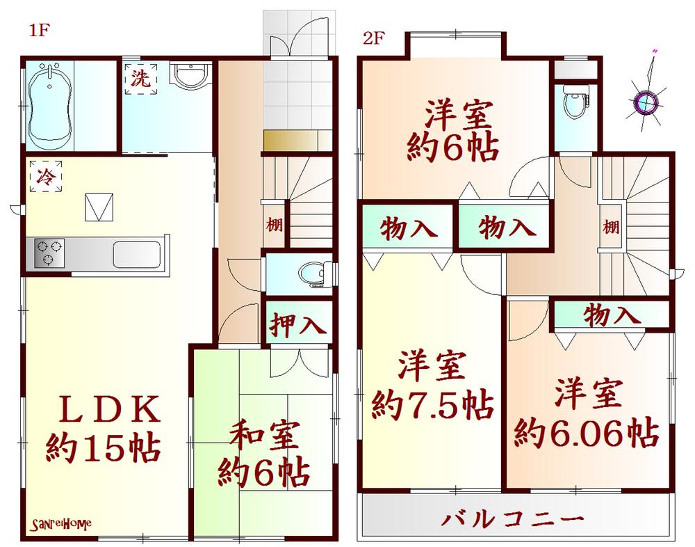 Floor plan. 27.3 million yen, 4LDK, Land area 131.98 sq m , Building area 99.77 sq m