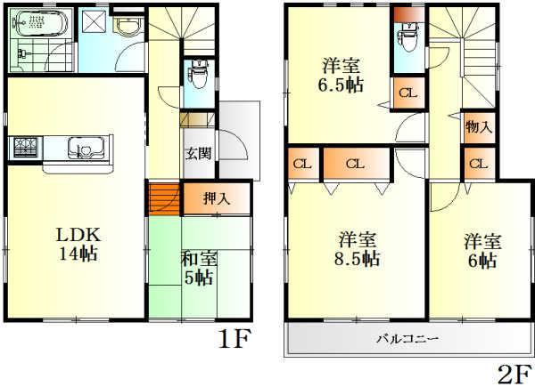 Floor plan. 20,900,000 yen, 4LDK, Land area 133.12 sq m , Building area 93.15 sq m