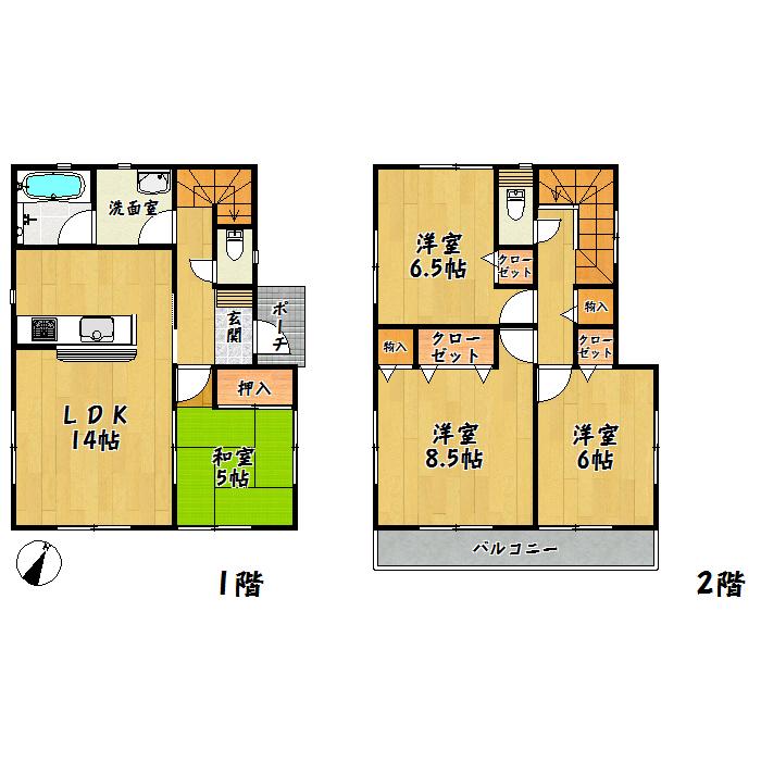 Floor plan. 20,900,000 yen, 4LDK, Land area 133.12 sq m , Building area 93.15 sq m Taihaku Ku Kagitori second