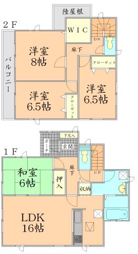 Floor plan. 39,800,000 yen, 4LDK + S (storeroom), Land area 139.47 sq m , Building area 106.81 sq m