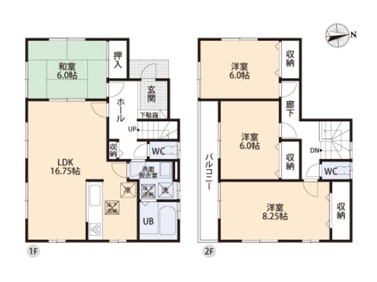 Floor plan. 43,800,000 yen, 4LDK, Land area 128.37 sq m , Building area 105.15 sq m floor plan