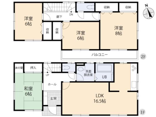 Floor plan. 29,800,000 yen, 4LDK, Land area 181.71 sq m , Building area 105.99 sq m floor plan