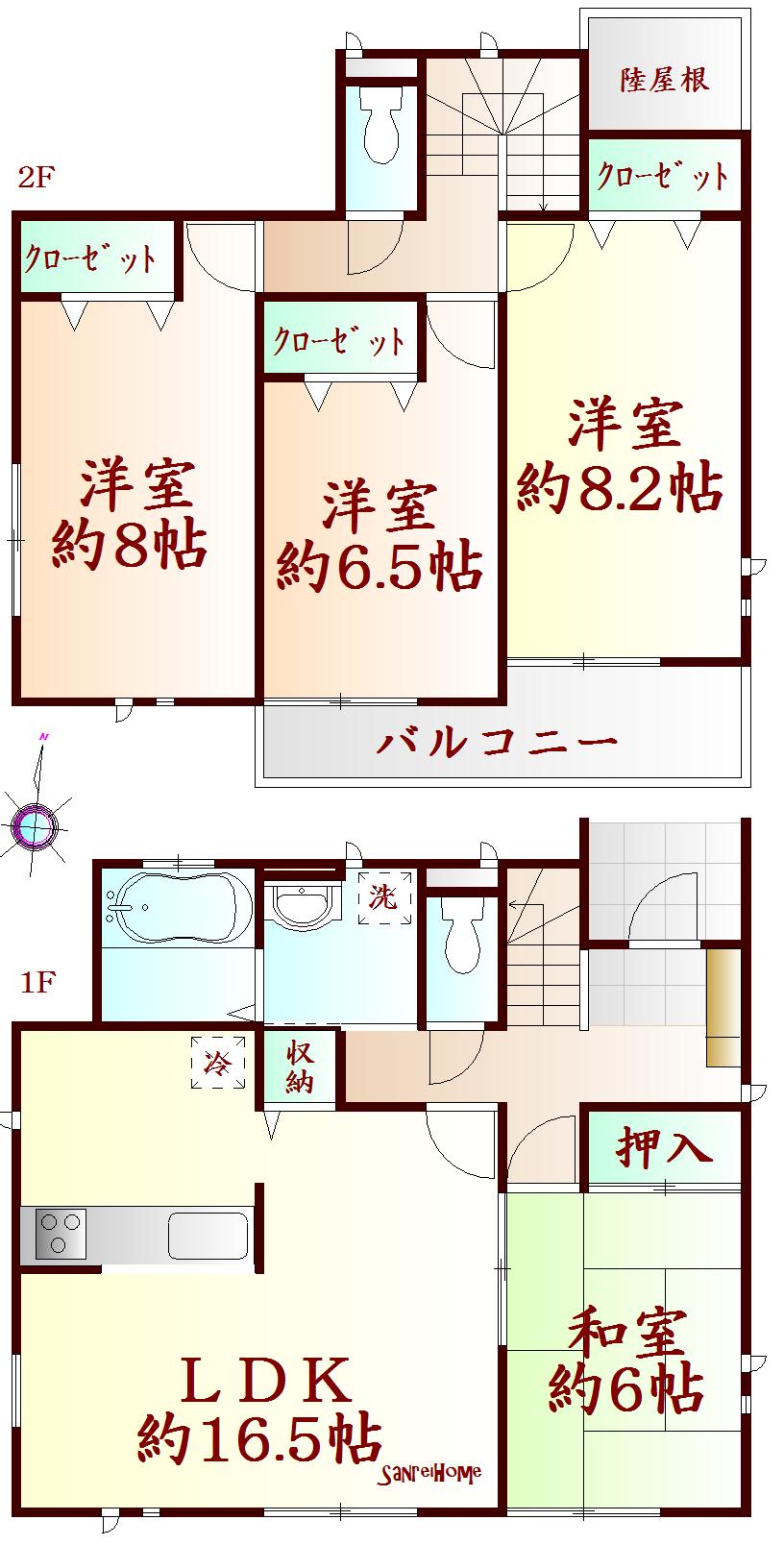 Floor plan. 1200m to Sendai Municipal Koriyama Elementary School