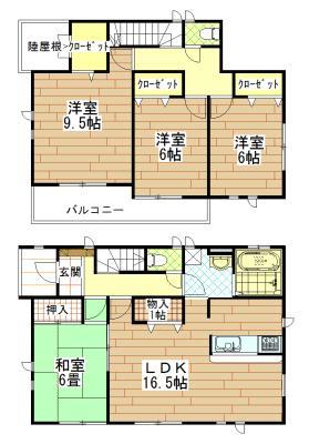 Floor plan. 36,800,000 yen, 4LDK, Land area 132.84 sq m , Building area 105.99 sq m