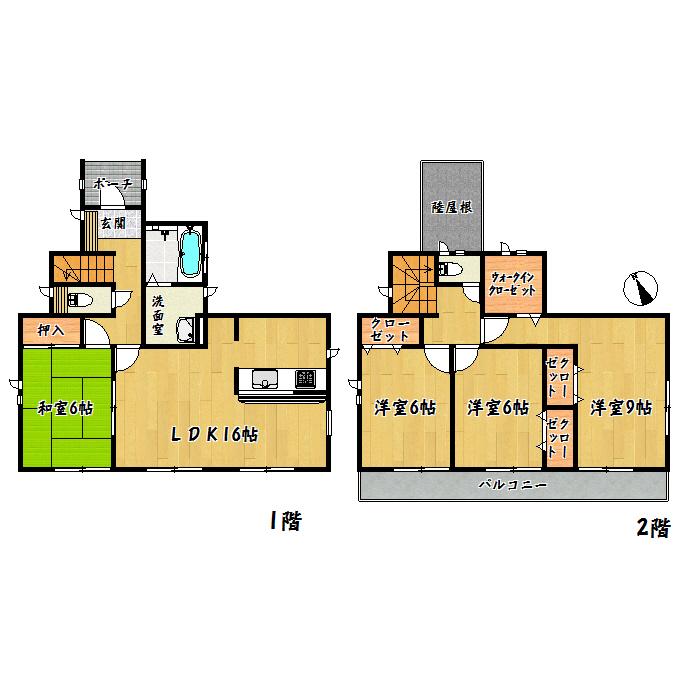 Floor plan. 22,800,000 yen, 4LDK, Land area 177.8 sq m , Building area 103.5 sq m Taihaku Ku Kongosawa Building 2