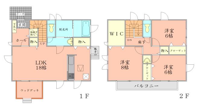 Floor plan. 23.8 million yen, 3LDK + S (storeroom), Land area 186.79 sq m , Building area 104.34 sq m