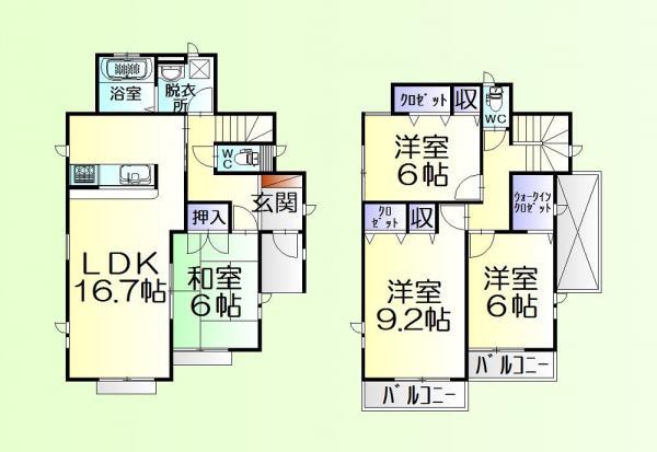Floor plan. 38,800,000 yen, 4LDK, Land area 152.09 sq m , Building area 105.99 sq m