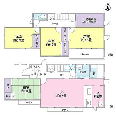 Floor plan. ● Floor 4LDK + attic storage!
