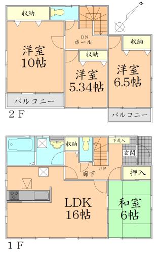 Floor plan. 24.5 million yen, 4LDK, Land area 171.7 sq m , Building area 105.99 sq m