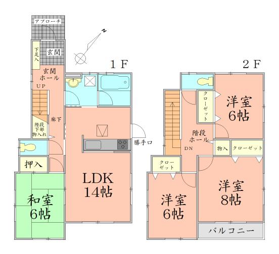 Floor plan. 23.4 million yen, 4LDK, Land area 165.77 sq m , Building area 102.96 sq m