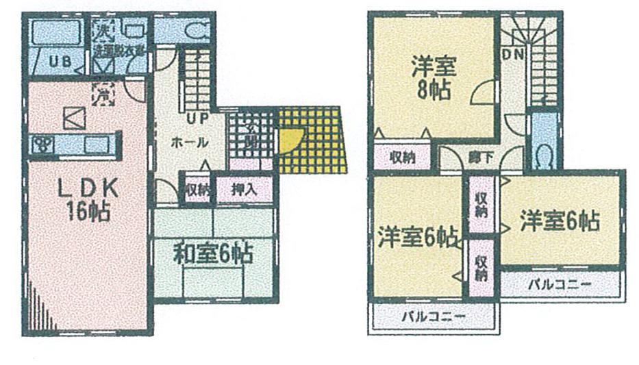 Floor plan. (3 Building), Price 29,800,000 yen, 4LDK, Land area 165.93 sq m , Building area 105.98 sq m