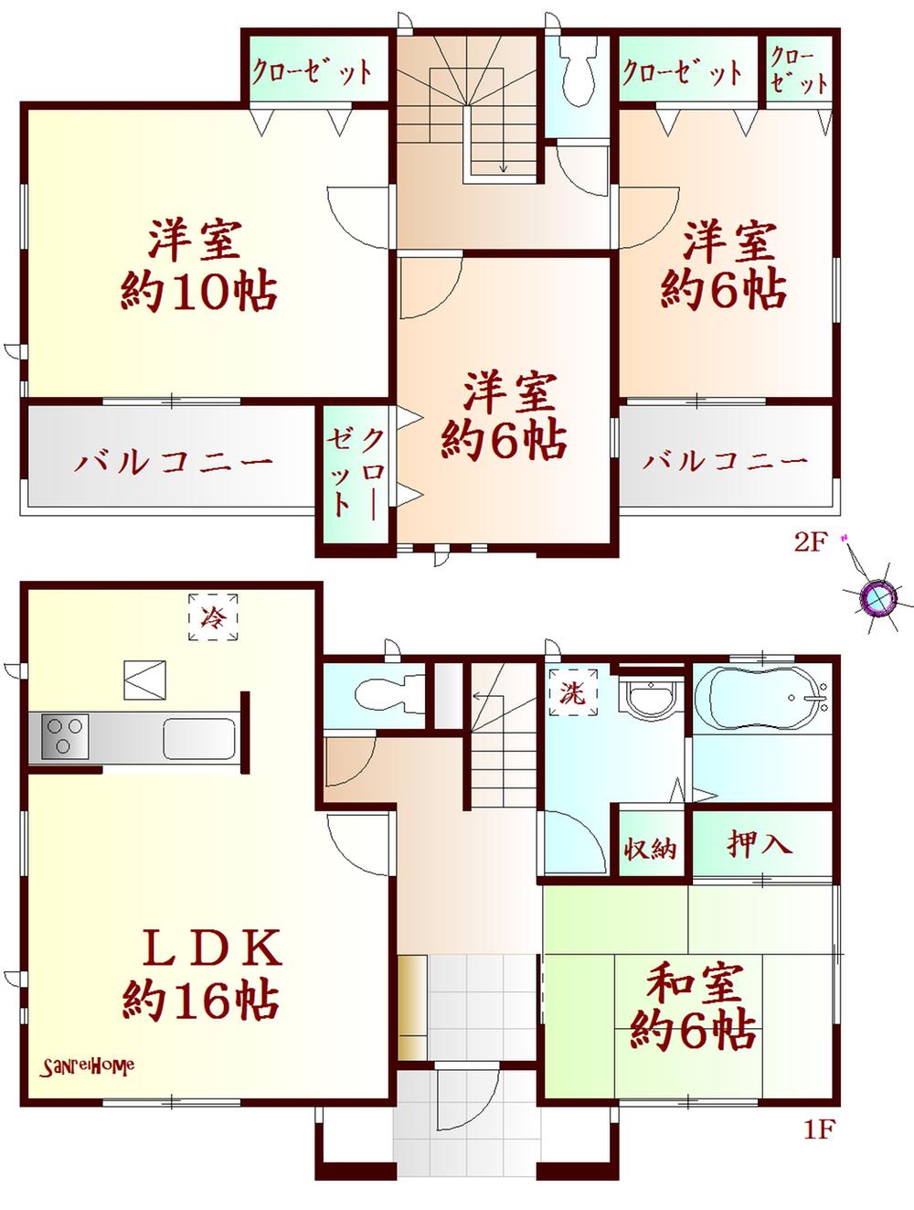 Floor plan. 1280m until the JR Tohoku Line "Nagamachi" station