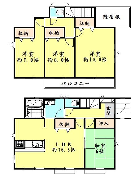 Floor plan. 39,800,000 yen, 4LDK, Land area 150.45 sq m , Building area 106.41 sq m