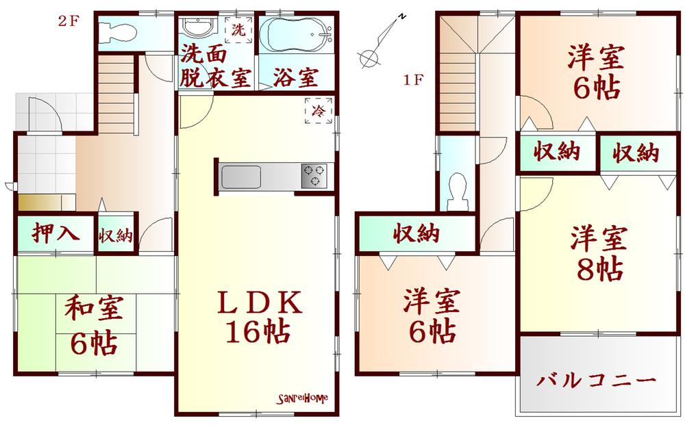 Floor plan. 1120m to Sendai Municipal Fukurobara Elementary School