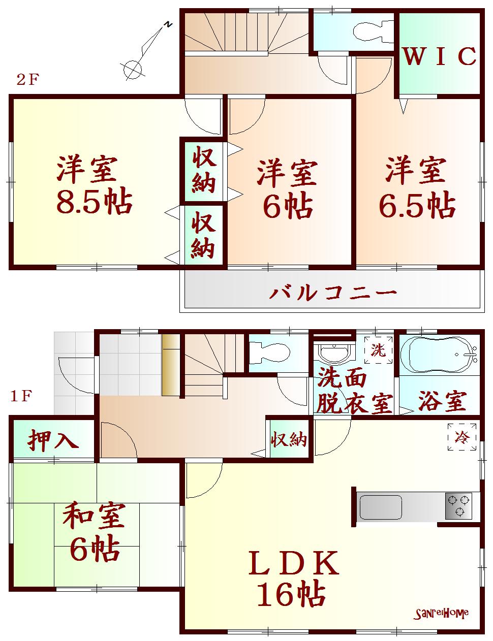 Floor plan. 1120m to Sendai Municipal Fukurobara Elementary School