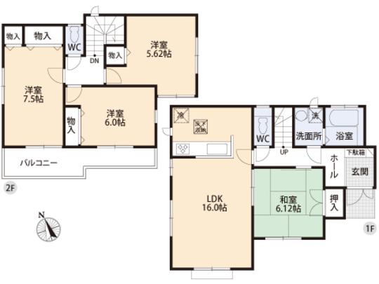Floor plan. 22,400,000 yen, 4LDK, Land area 121.14 sq m , Building area 98.95 sq m floor plan