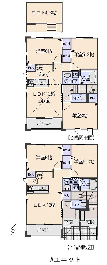 Floor plan. (A unit), Price 28,950,000 yen, 2LDK, Land area 499.17 sq m , Building area 131.83 sq m