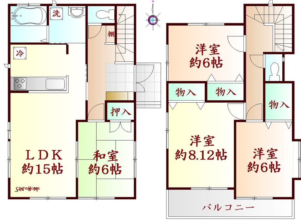 Floor plan. 880m to Sendai Municipal Shiromaru Elementary School