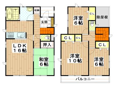 Floor plan. 32,800,000 yen, 4LDK, Land area 173.77 sq m , Building area 105.16 sq m