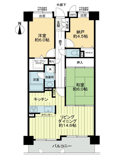 Floor plan. 2LDK + S (storeroom), Price 18,800,000 yen, Occupied area 70.03 sq m , Balcony area 9.02 sq m 2SLDK