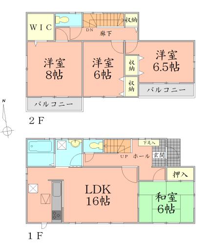 Floor plan. 29,650,000 yen, 4LDK + S (storeroom), Land area 171.44 sq m , Building area 105.99 sq m