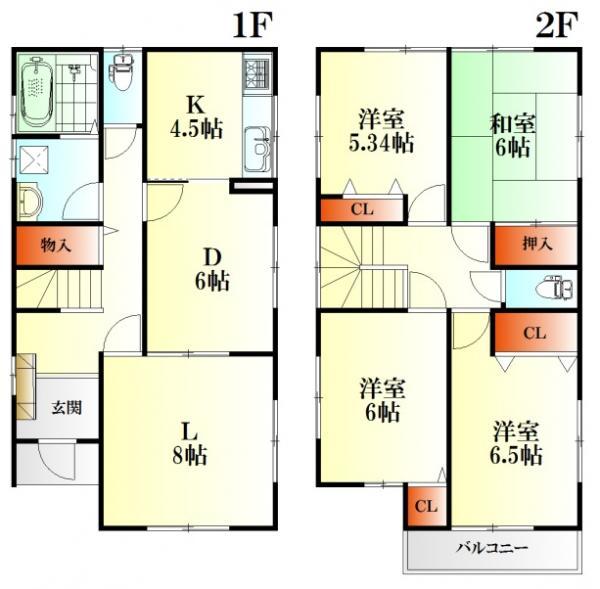 Floor plan. 31.5 million yen, 4LDK, Land area 169.69 sq m , Building area 104.33 sq m