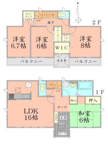 Floor plan. 39,800,000 yen, 4LDK + S (storeroom), Land area 150.47 sq m , Building area 105.98 sq m