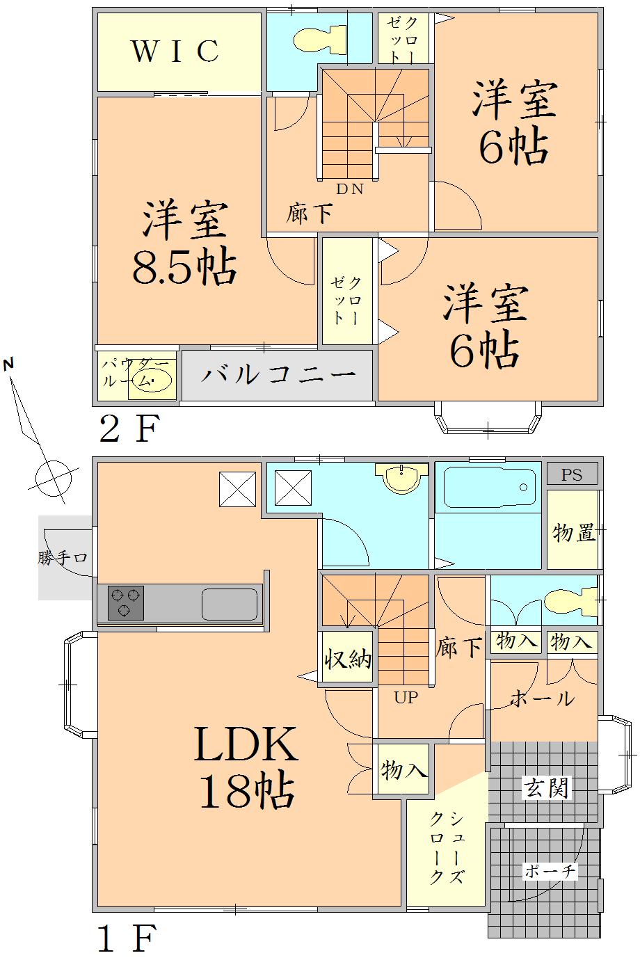 Floor plan. 35,500,000 yen, 3LDK, Land area 188.2 sq m , Building area 106.4 sq m