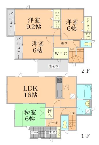 Floor plan. 38,800,000 yen, 4LDK + S (storeroom), Land area 152.09 sq m , Building area 105.99 sq m