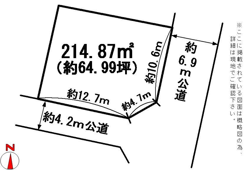 Compartment figure. Land price 10.5 million yen, Land area 214.87 sq m