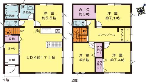 Floor plan. (B Building), Price 33,800,000 yen, 4LDK, Land area 167.54 sq m , Building area 113 sq m
