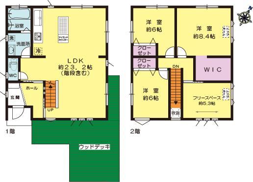 Floor plan. (A Building), Price 32,800,000 yen, 3LDK+S, Land area 165.31 sq m , Building area 112.04 sq m