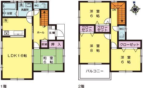 Floor plan. (1 Building), Price 28,950,000 yen, 4LDK, Land area 170.85 sq m , Building area 104.33 sq m