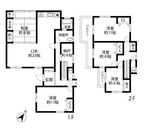 Floor plan. 23,980,000 yen, 5LDK + S (storeroom), Land area 227.7 sq m , Building area 170.66 sq m