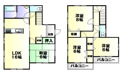 Floor plan. 29,800,000 yen, 4LDK, Land area 165.94 sq m , Building area 105.98 sq m