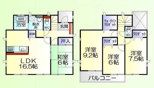 Floor plan. 33,800,000 yen, 4LDK, Land area 213.73 sq m , Building area 106.41 sq m